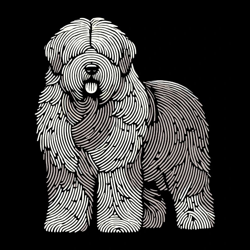 Altenglischer Schäferhund Bobtail Fingerabdruck