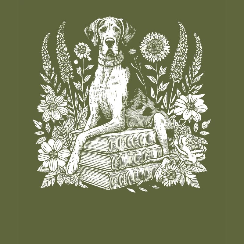 Great Dane Flower Book Reader