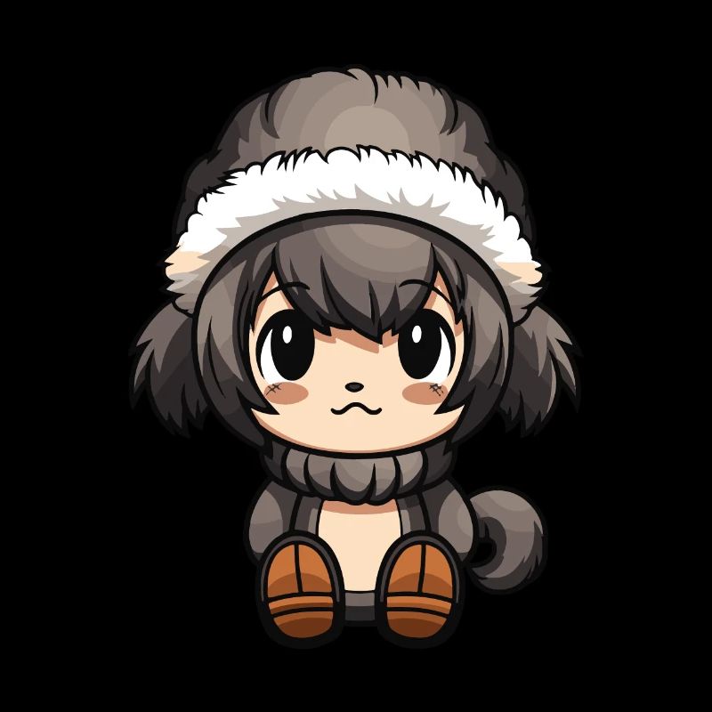 Affe Winter Comic Niedlich