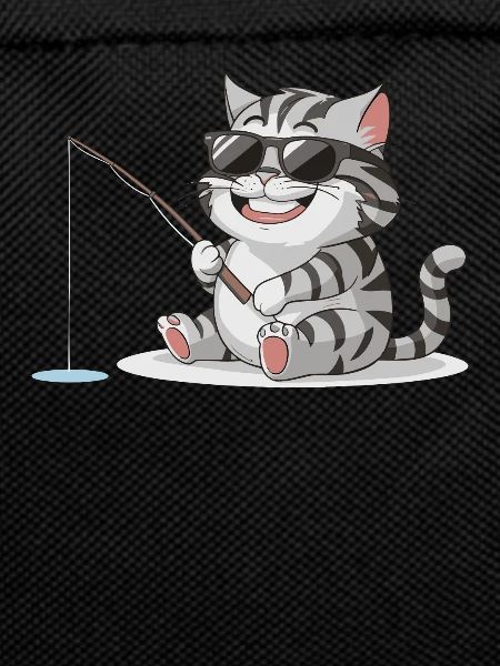 Cat fishing with sunglasses