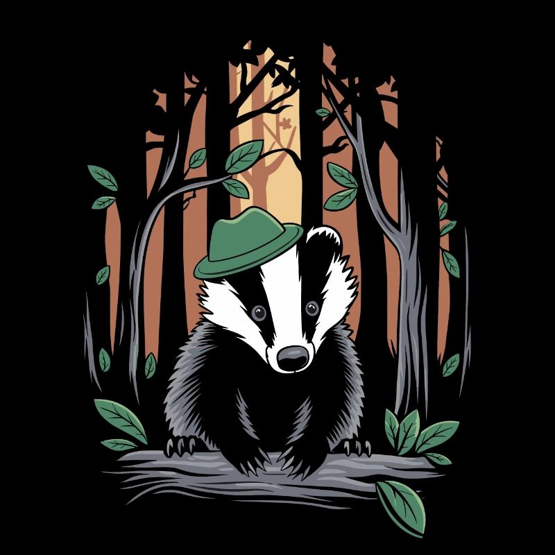 Cottagecore Badger In The Mystic Forest