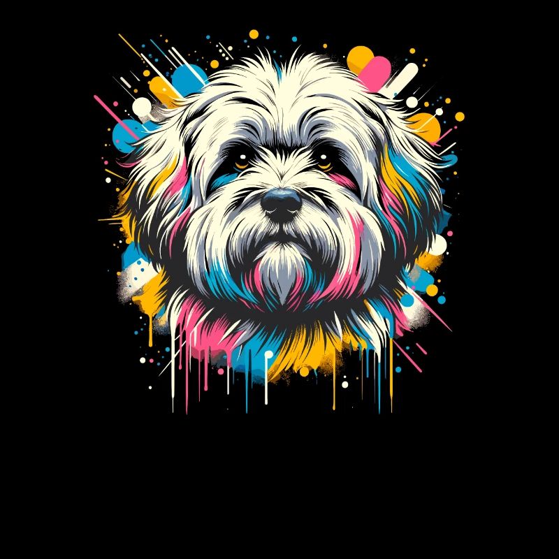 Colorful Splash Art Coton de Tuléar
