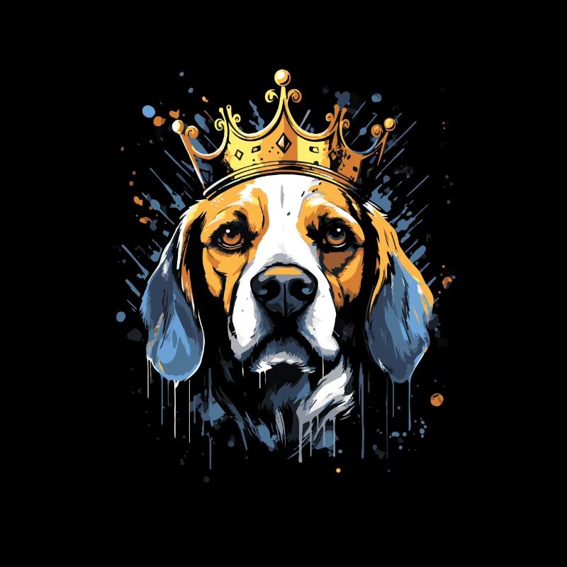 Beagle Dog Head Portrait Crown