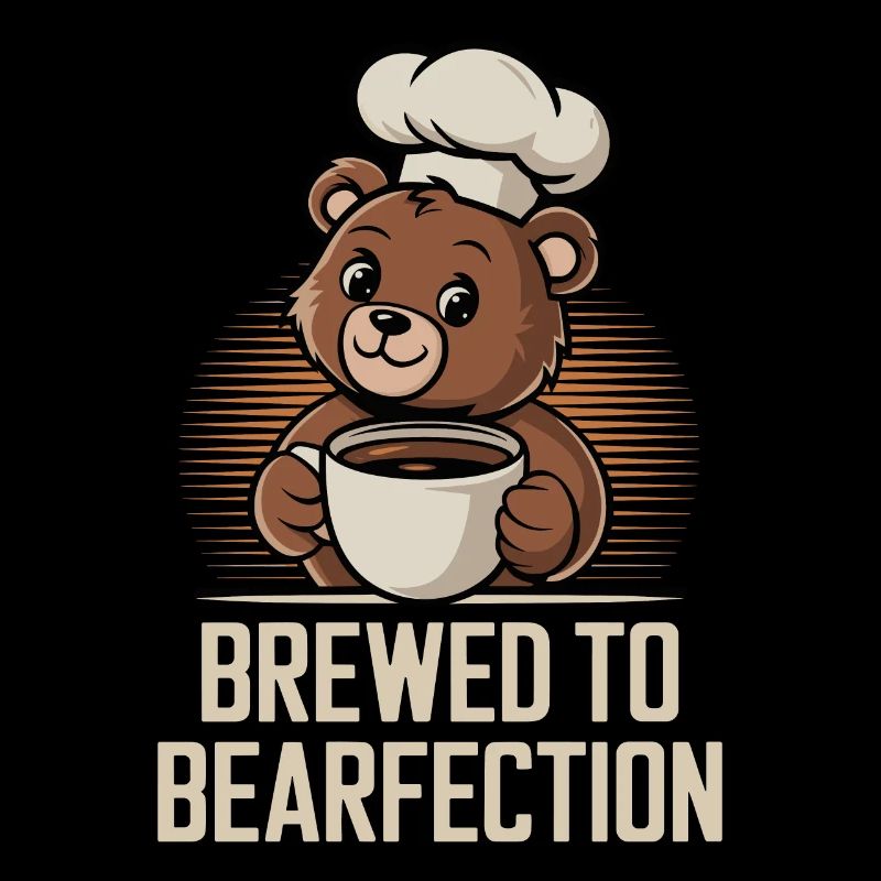 Coffee Lover Bear with Cute Hatter