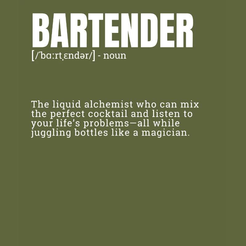 Humorous Dictionary Definition Gift - Bartender