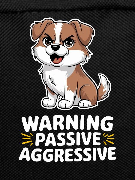 Warning Passive Aggressive Dog Illustration