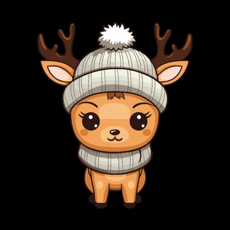 Deer Cute Comic Winter