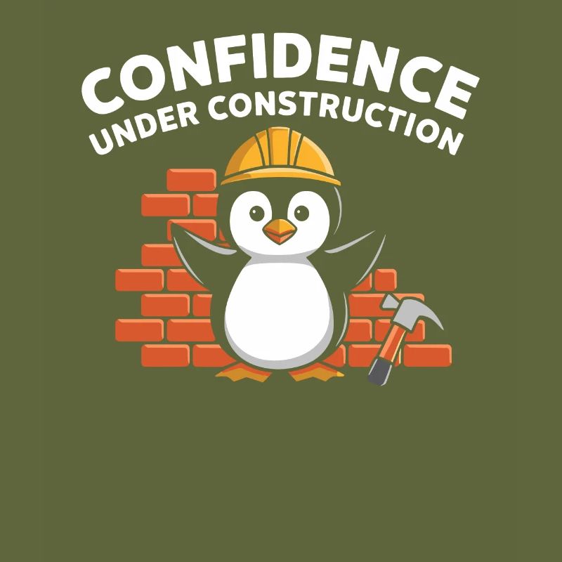 Confidence Under Construction Penguin Construction Site