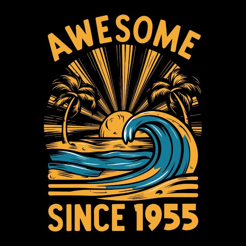 Awesome Since 1955 Birthday Beach