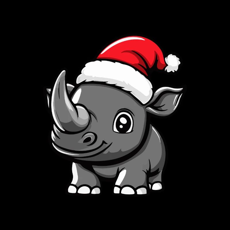 Rhino Christmas Cute