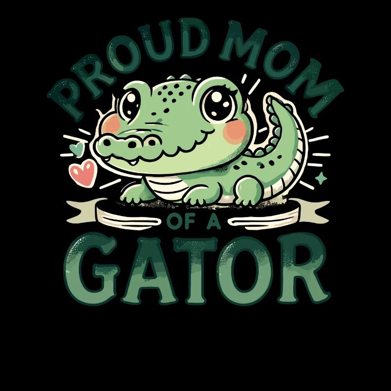 Stolze Mutter eines Alligators