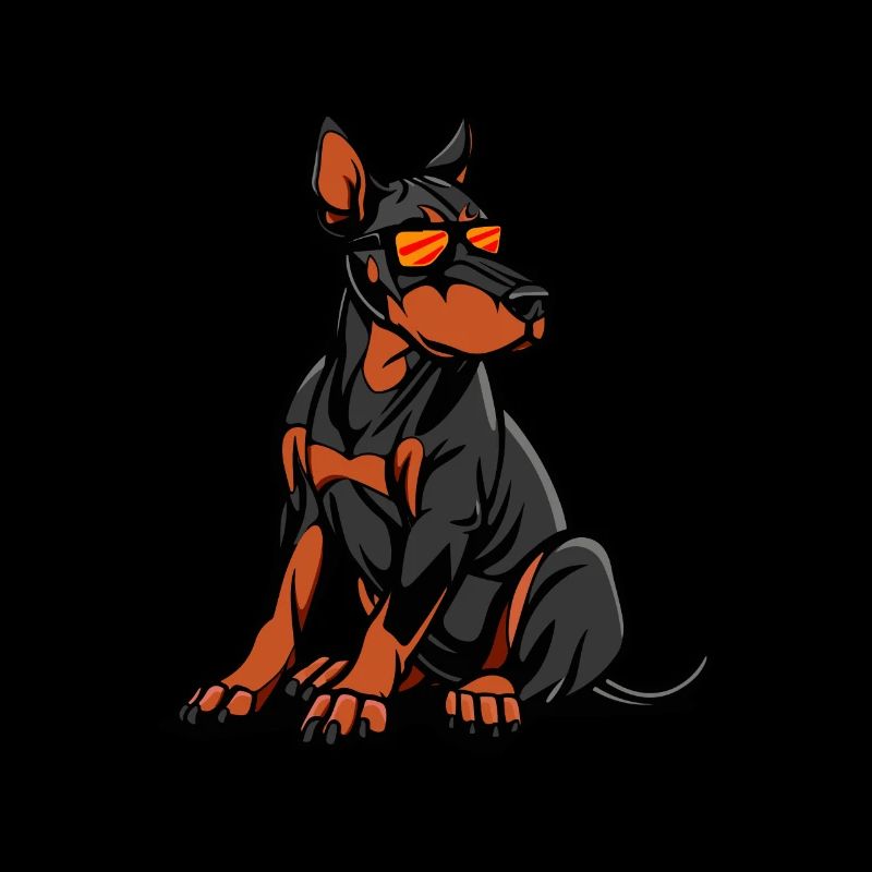 Dobermann Hund Comic Cool