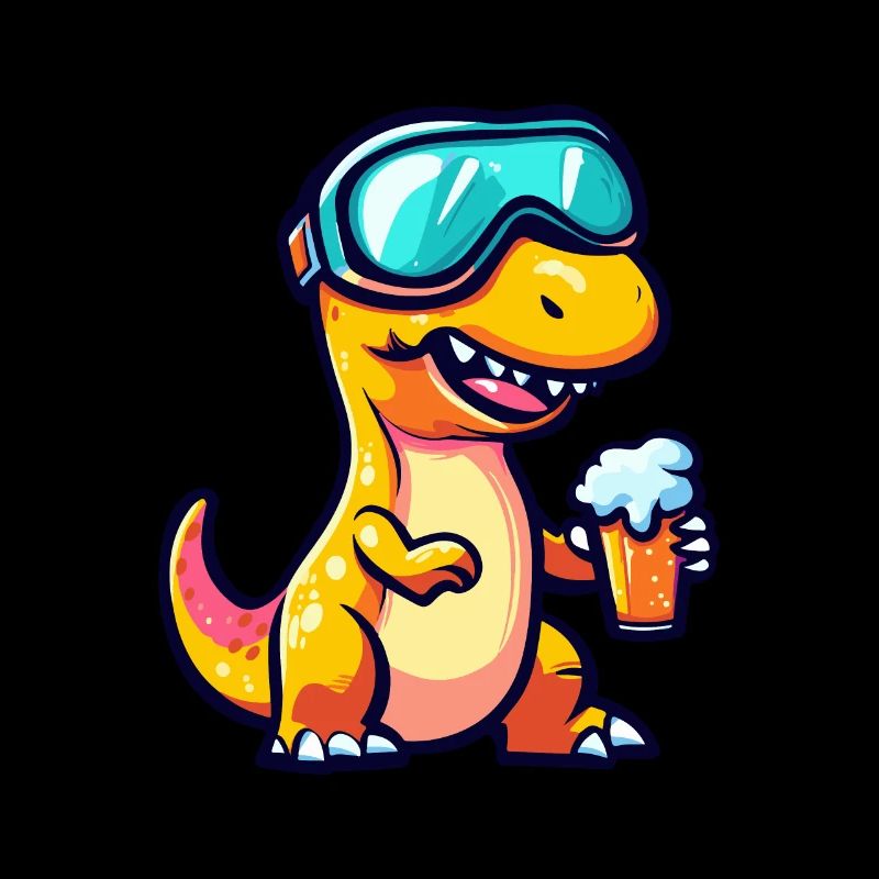 Dinosaurier brontosaurus Ski Bier