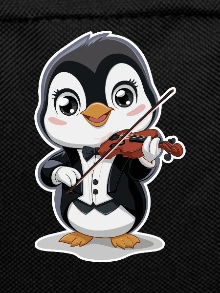 Cute Penguin Fiddler Funny Musical