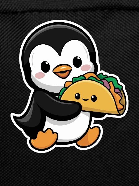 Cute penguin with taco