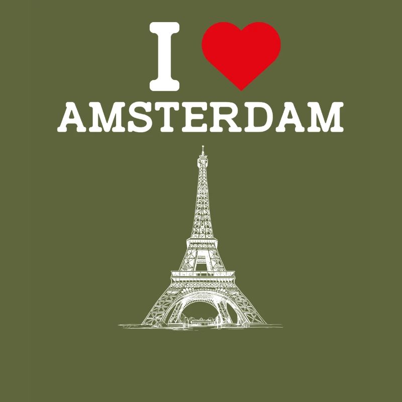 J’aime Amsterdam Pays-Bas Drapeau de la Tour Eiffel