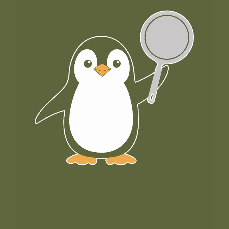 Pingouin avec des illustrations de casserole pour
