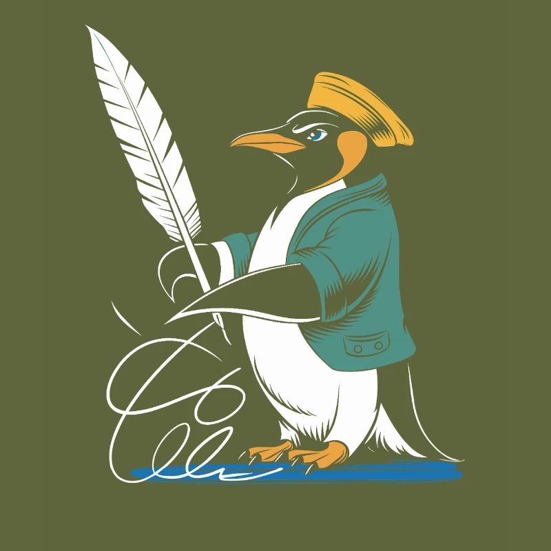 Calligraphie Pingouin Créativité avec Plume