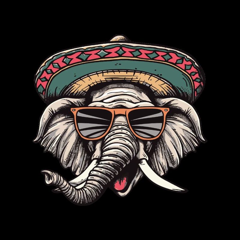 Elephant Comic Funny Sombrero