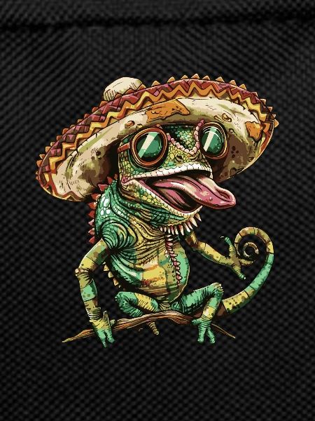 Chameleon Funny Sombrero