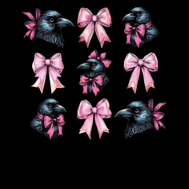 Coquette Bogen Rabe Krähe Vogel Mädchen Mama rosa