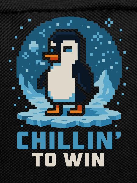 Chillin to Win Pixel Penguin