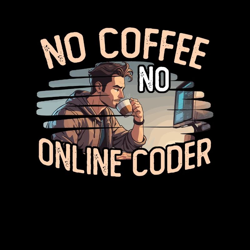 Online Coder No Coffee No Programming Coffee Lover
