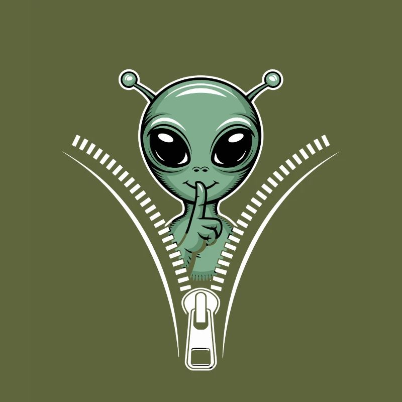 Drôle d’extraterrestre avec conception de fermeture éclair