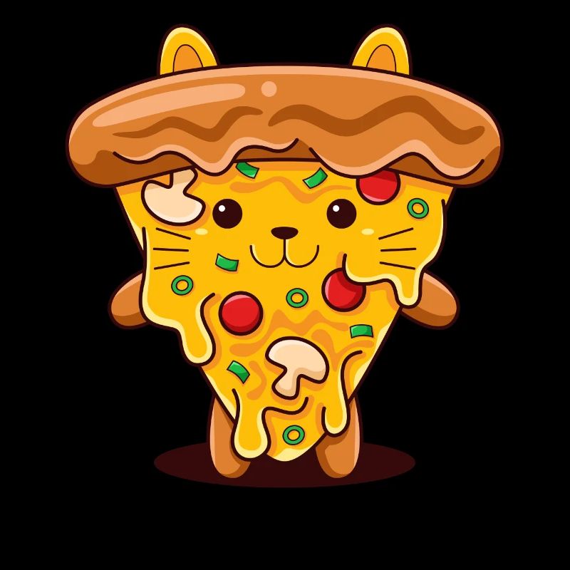 Pizza Cat Kawaii Illustration