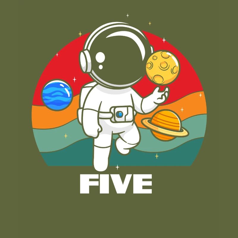 Astronaut in Space Adventure Five Planets