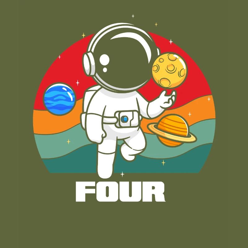 Adventurous astronaut journey with planets