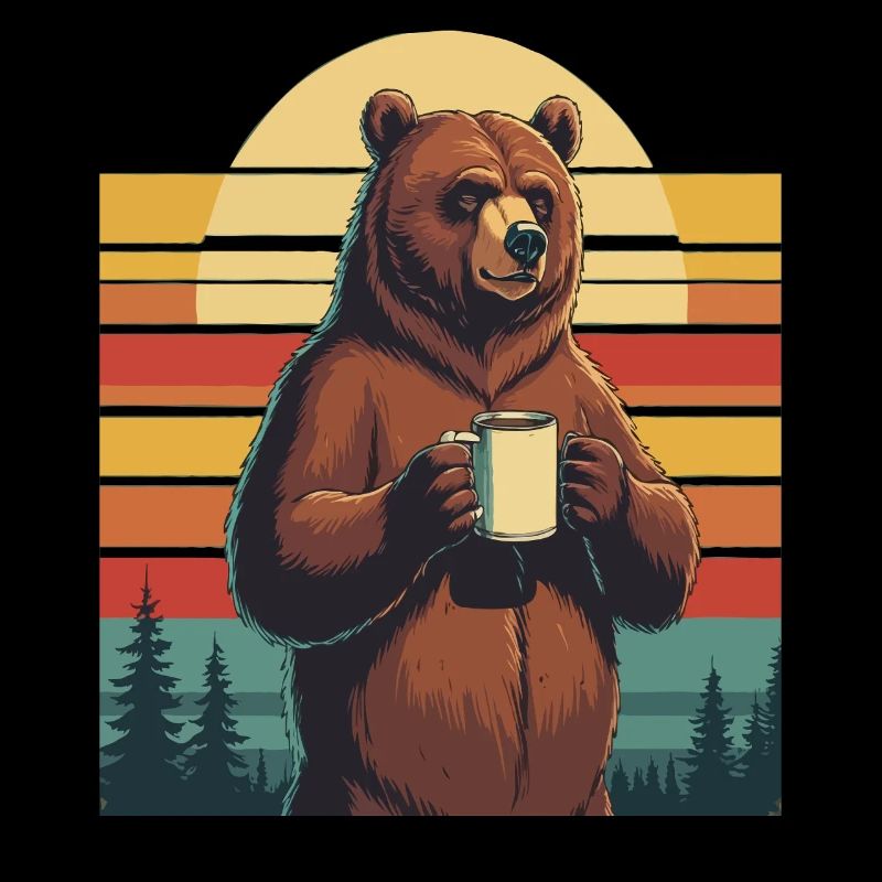 Grim Bear Coffee Mug Bears Coffee Tired