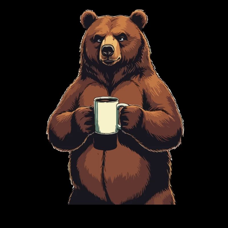 Grim Bear Coffee Mug Bears Coffee Tired