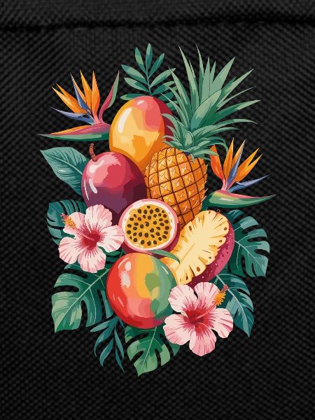 Tropical fruit with hibiscus and
