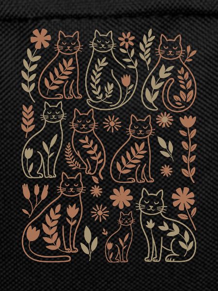 Cats with Gentle Boho Flowers