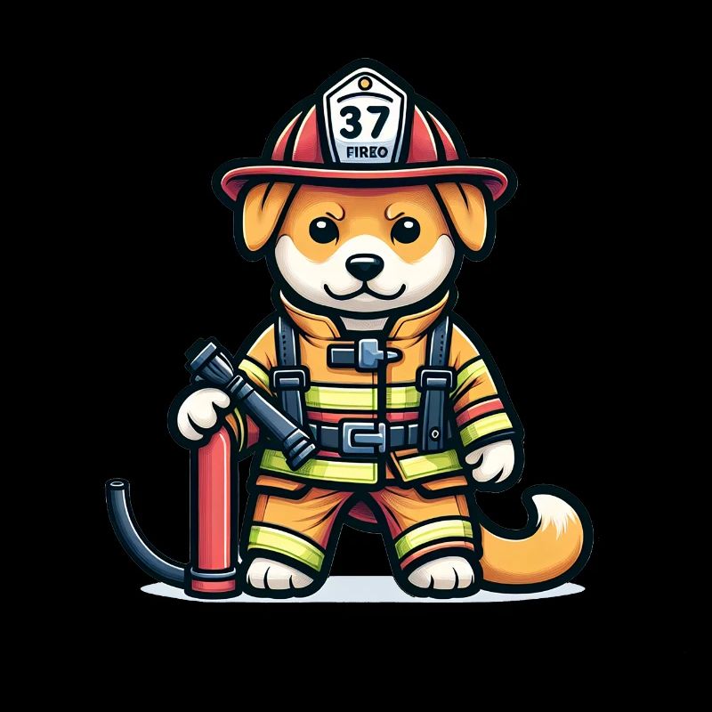 Cute Dog Firefighter