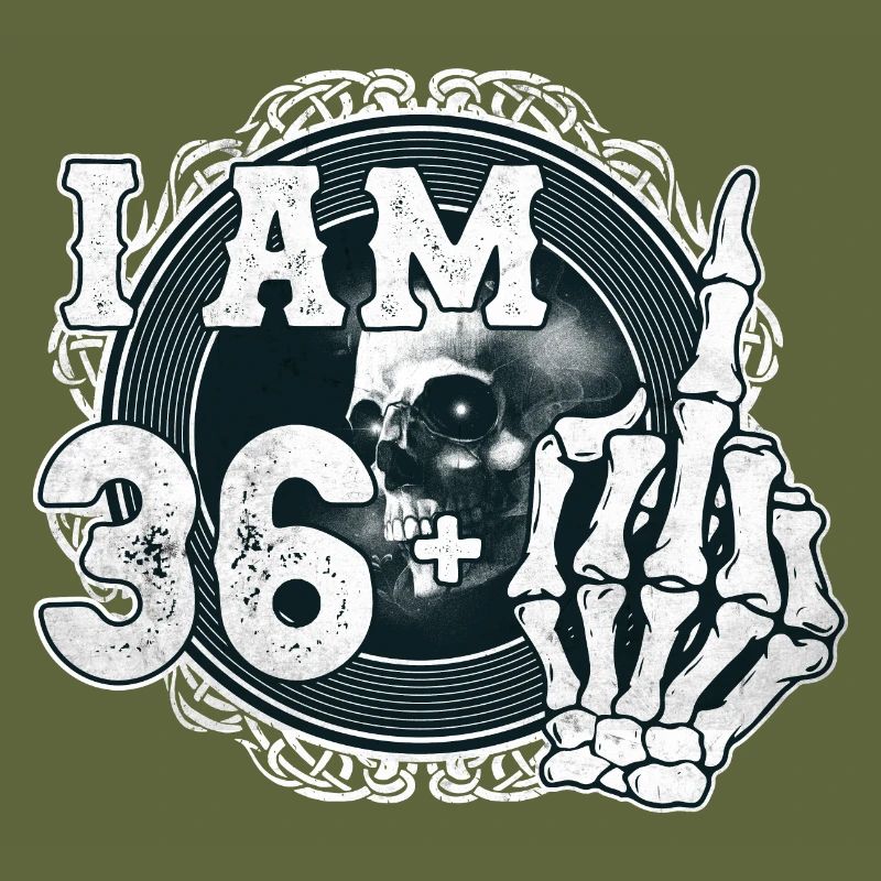 I'm 36 plus 1 middle finger Skull funny 37th