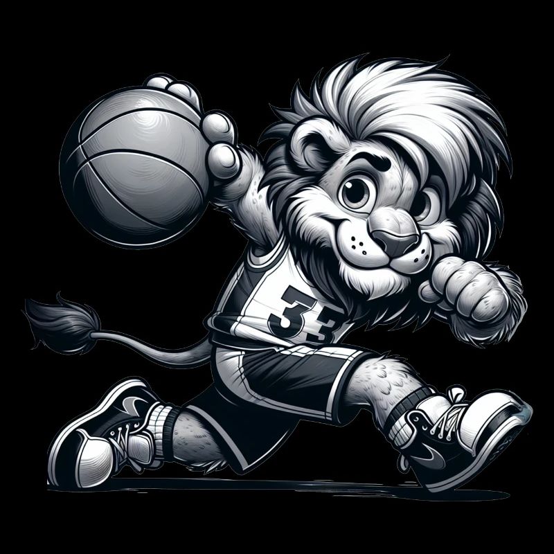 Cute Basketball Player Lion