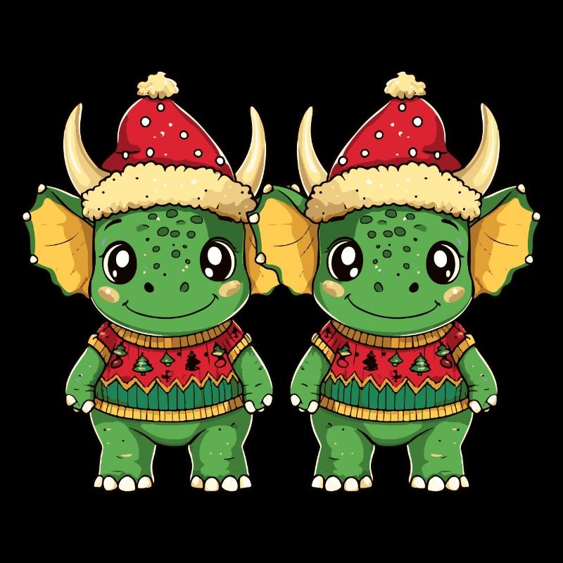 Dinosaur triceratops Christmas Team