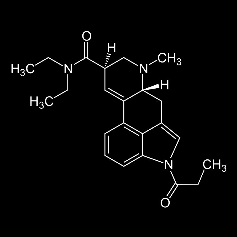 1P LSD Strukturformel - weiß