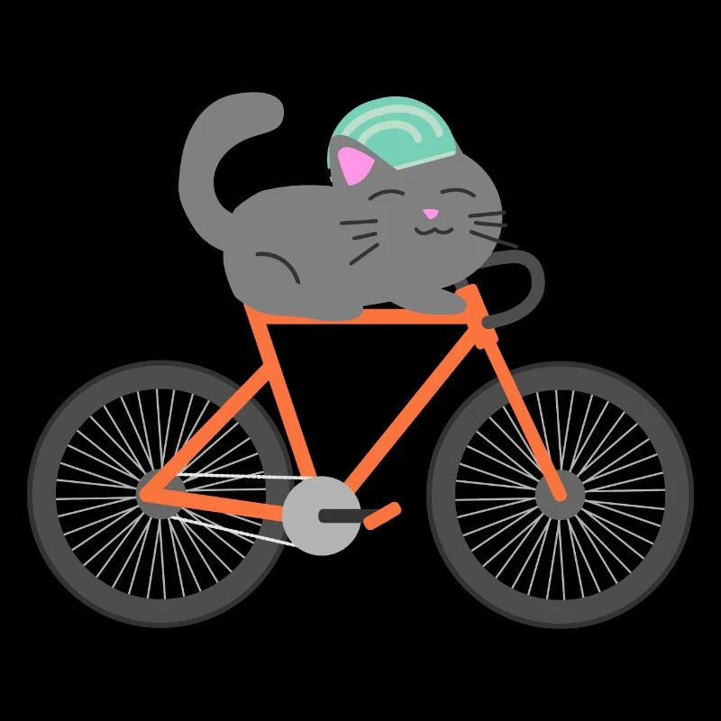 Cat Rides Bicycle