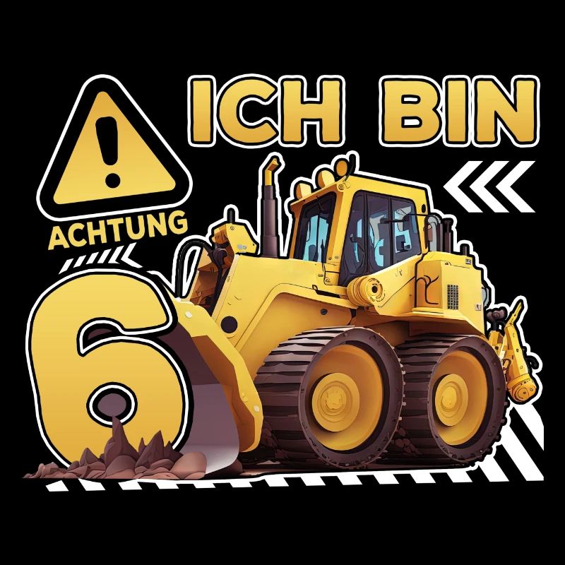 Ich bin 6 Bagger 6. Geburtstag 6 Jahr Bauarbeiter