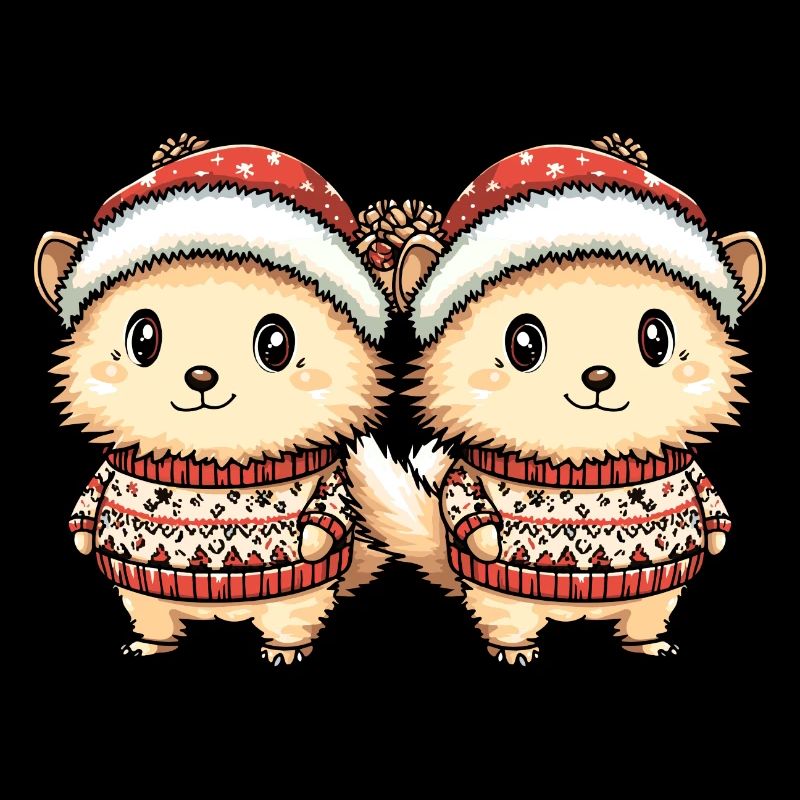 Équipe de Noël hérisson