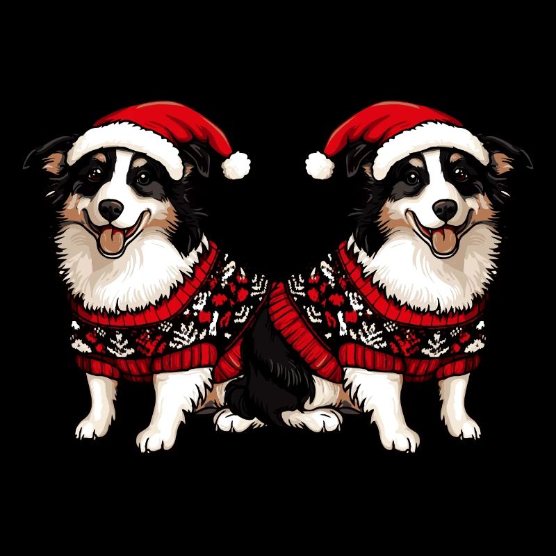 Équipe de Noël du chien Border Collie