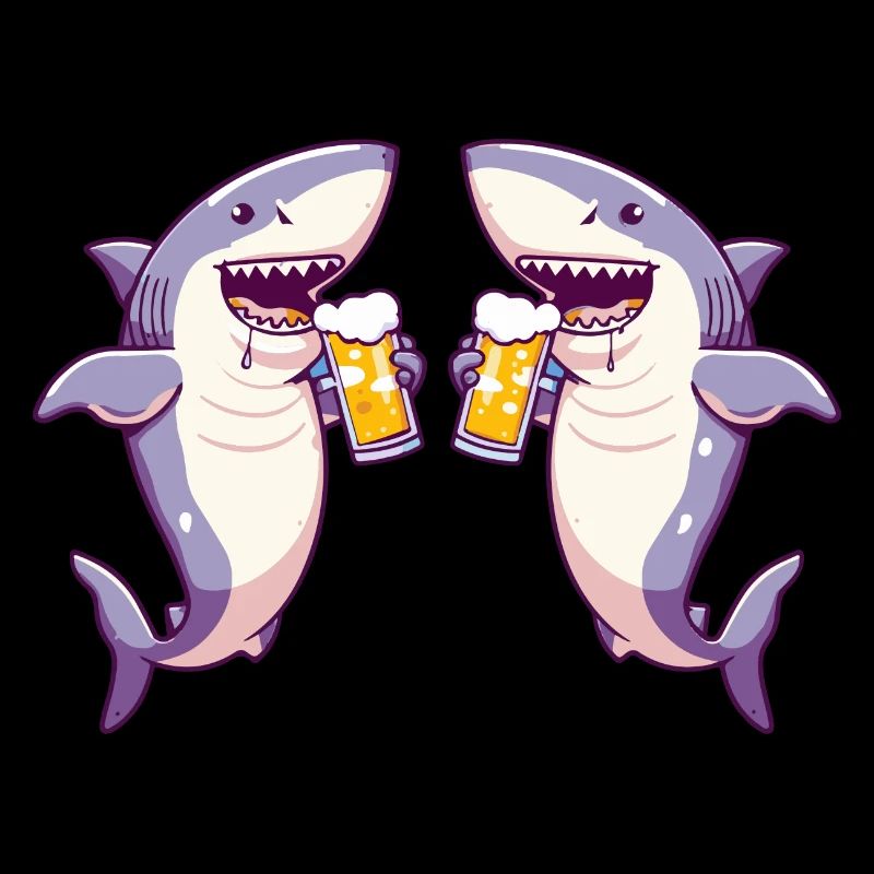Shark Comic Beer Funny Booze