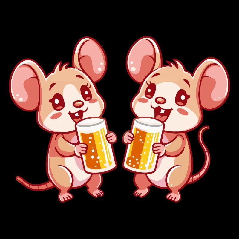Mouse Comic Beer Funny Booze