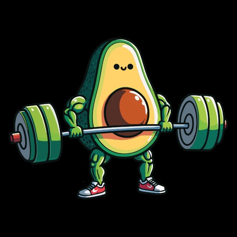 Avocado Gewichtheber Bodybuilder