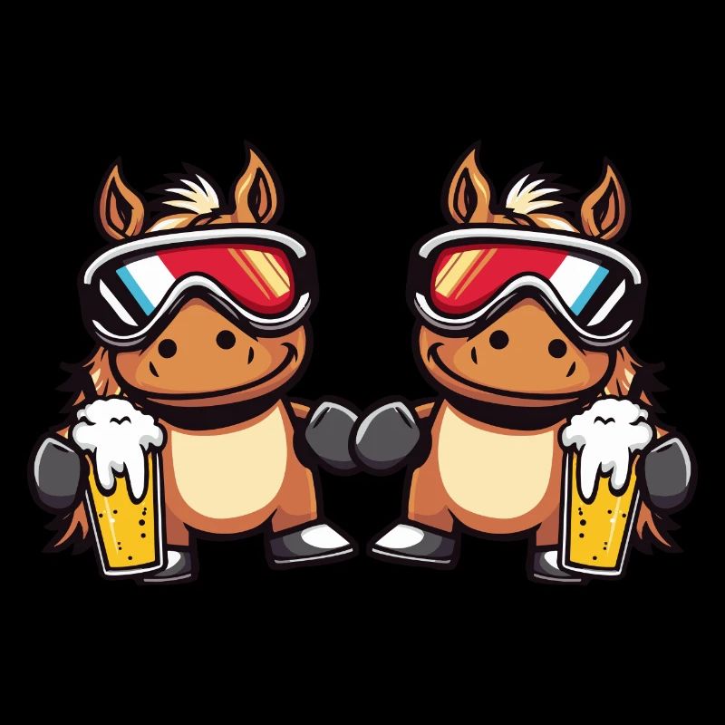 Pferd Ski Team Bier