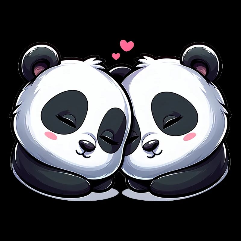 Two Pandas In Love