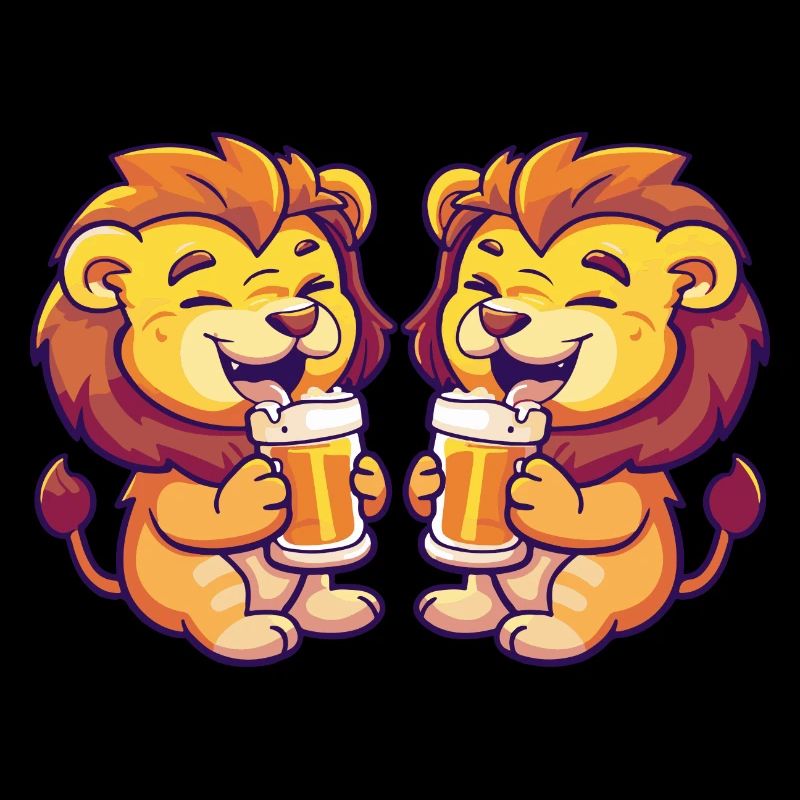 Lion Comic Beer Funny Booze